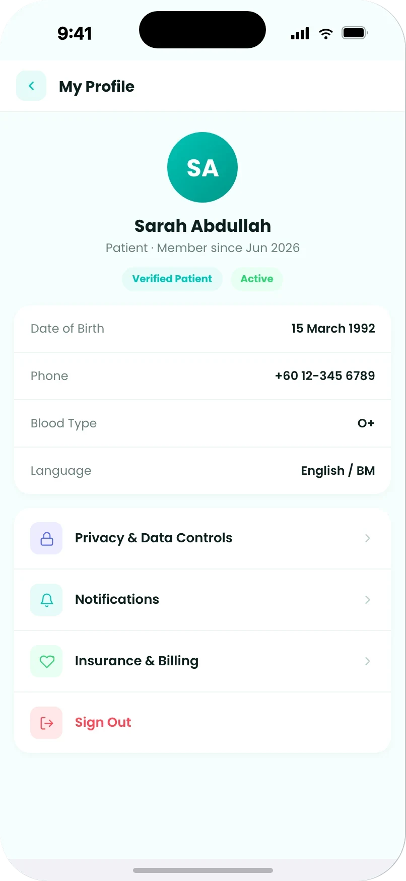 eazyCare.Ai patient profile and wellness tracking