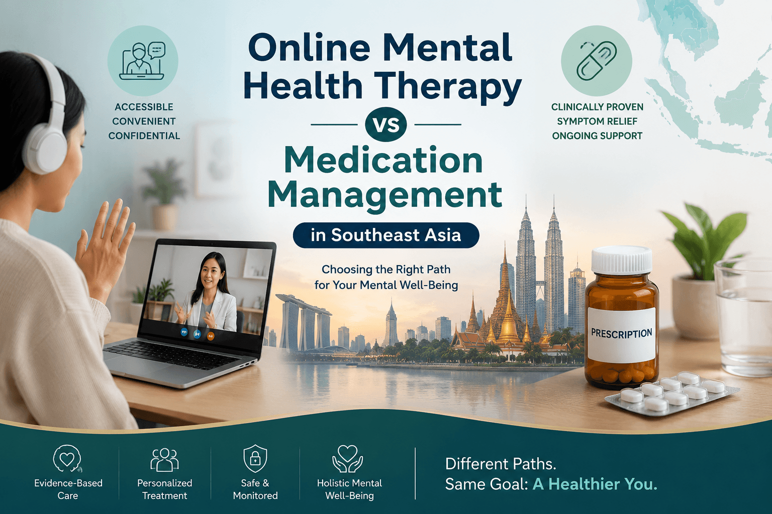 Online Mental Health Therapy vs Medication Management in Southeast Asia